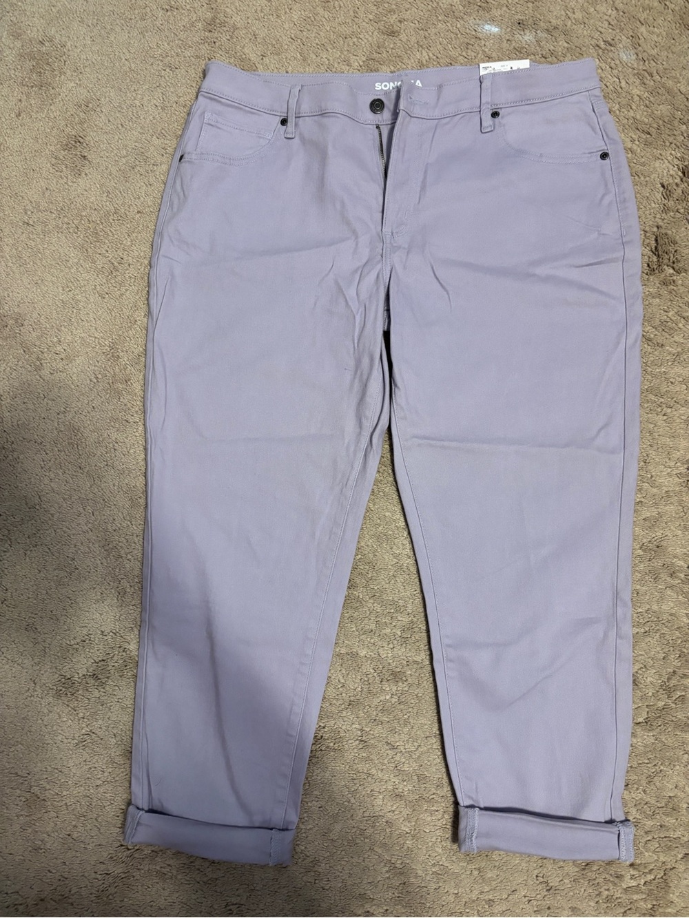Sonoma Lavender Girlfriend Cropped Straight-Leg Pants
